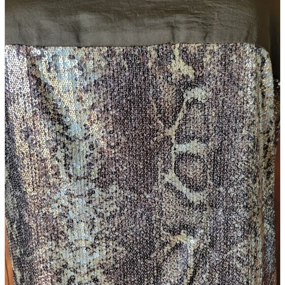 J. Taylor 16 Brown Sequin Snakeskin Sheath Dress Cocktail Party Glam Sparkle ✨ - Picture 4 of 15